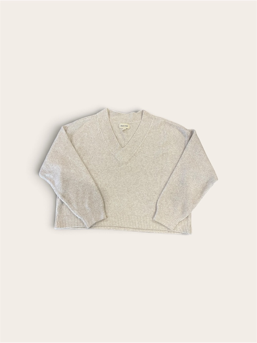 Everyday V-Neck Sweater in Soft Cream